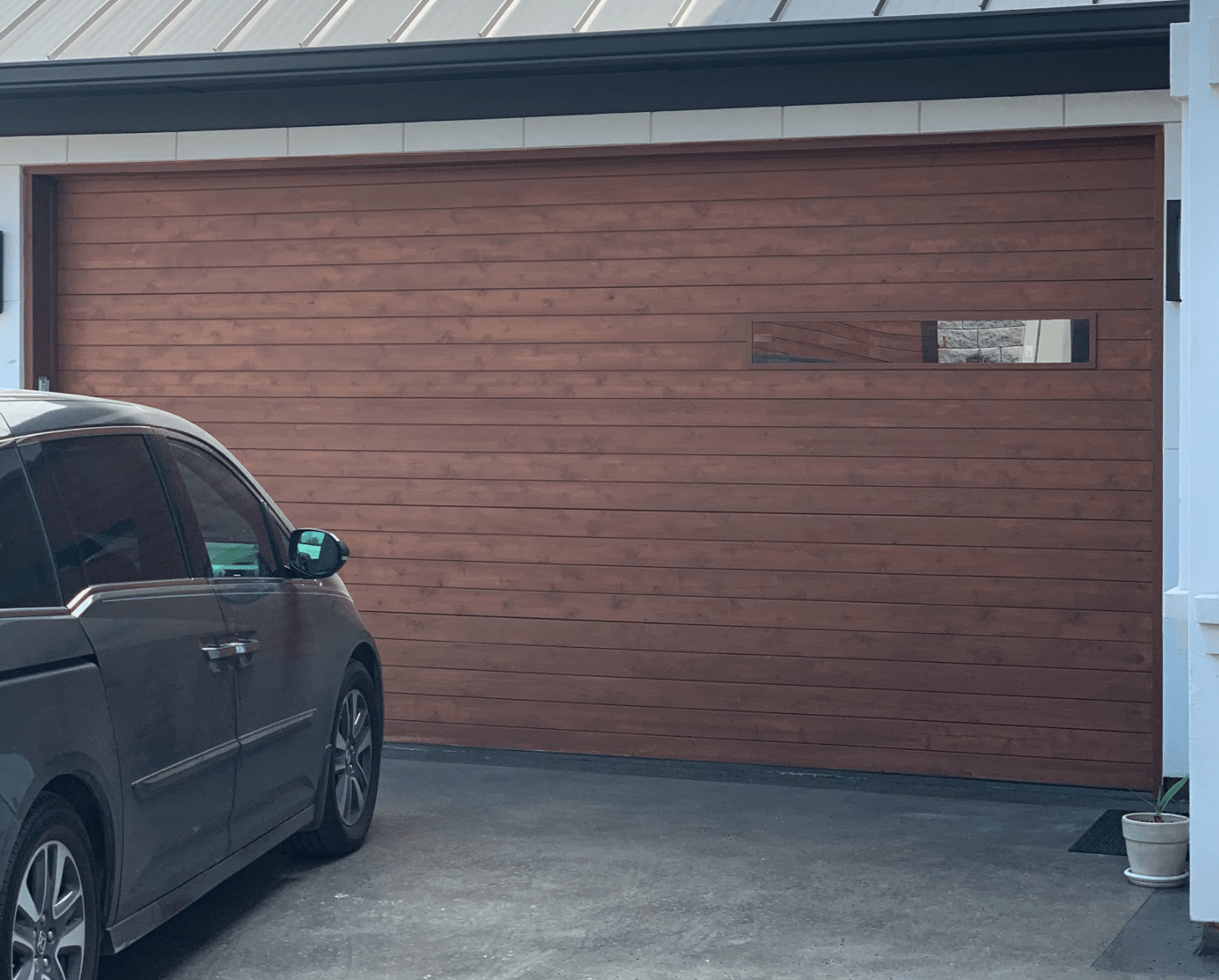 Modern Garage Door with Flushed Panels - Keller TX
